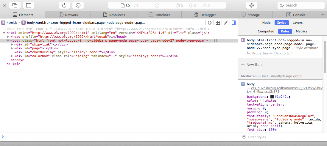 The web inspector in Safari 9